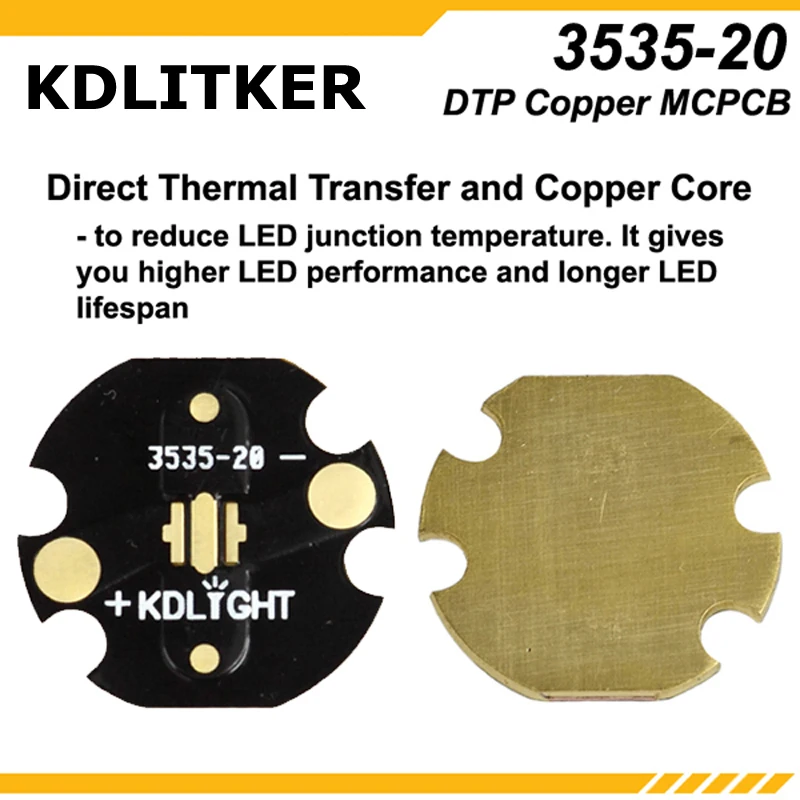 KDLITKER 3535 16 / 20 DTP медный MCPCB для серии Cree XP/серии Nichia 219/3535 светодиодов (5 шт.)|mcpcb|mcpcb