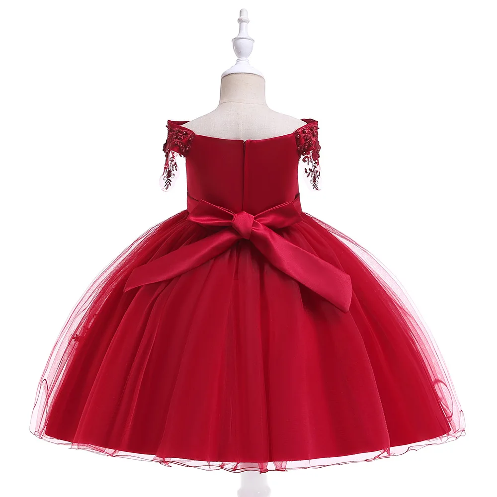 High grade Kids Party Dress Flower Girls Shoulderless Beading Lace princesse evening Dresses girls dresses kids dress | Детская одежда