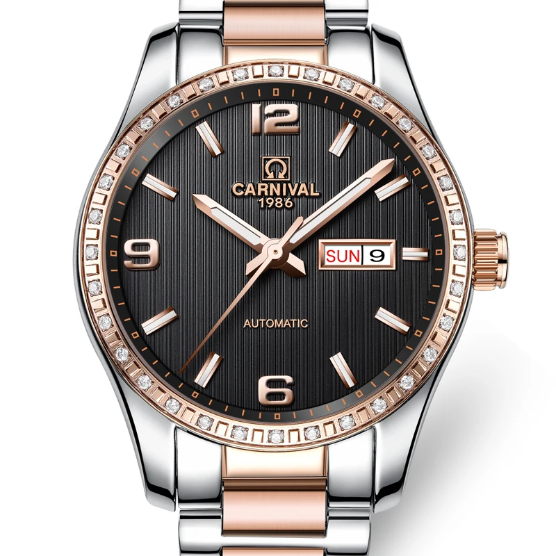 Карнавальные часы Мужские автоматические механические Роскошные Брендовые Часы