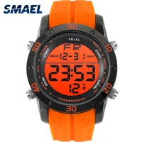 fashion watches men orange casual digital watches sports led clock male automatic date watch 1145 mens wristwatch waterproof