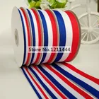 25 ярдоврулон синий белый красный Французский цветок из корсажной ленты букет Подарки коробки упаковка декоративная лента