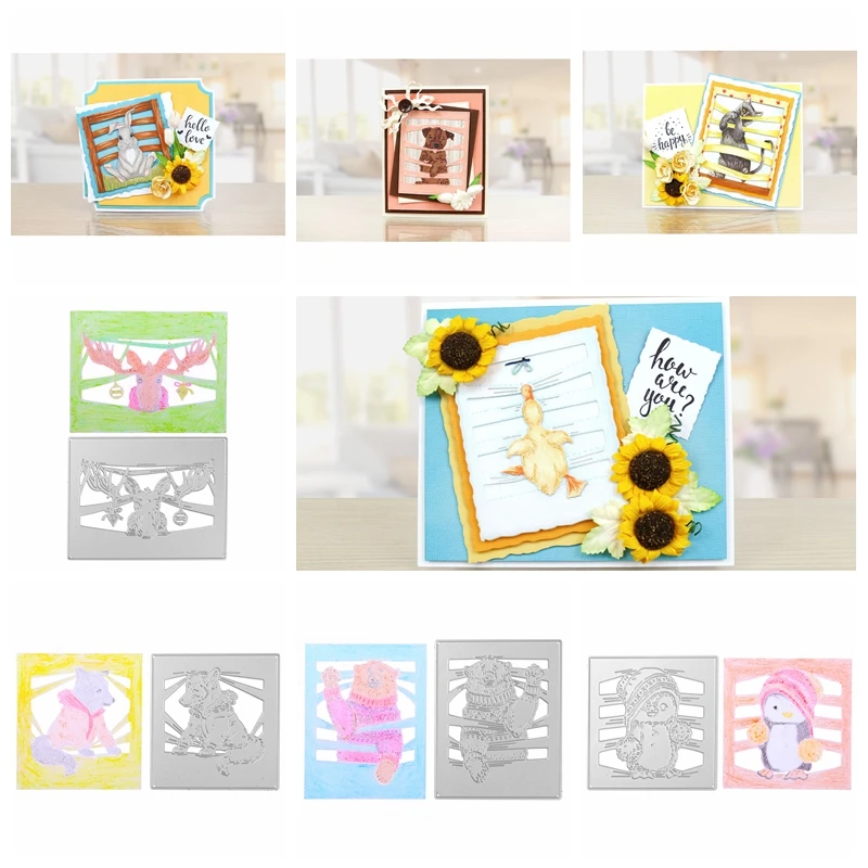 

Shutter Closed Animal Frame Metal Cutting Dies StencilS For DIY Scrapbooking Decorative Embossing Suit Paper CardS Die Cutting