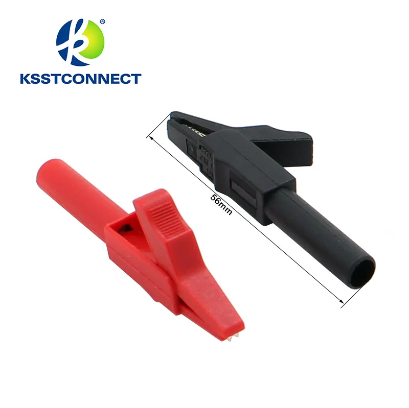CC258 10 шт Черный Красный изолированный тонкий Зажим аллигатора тестовый зажим с 4 мм гнездом