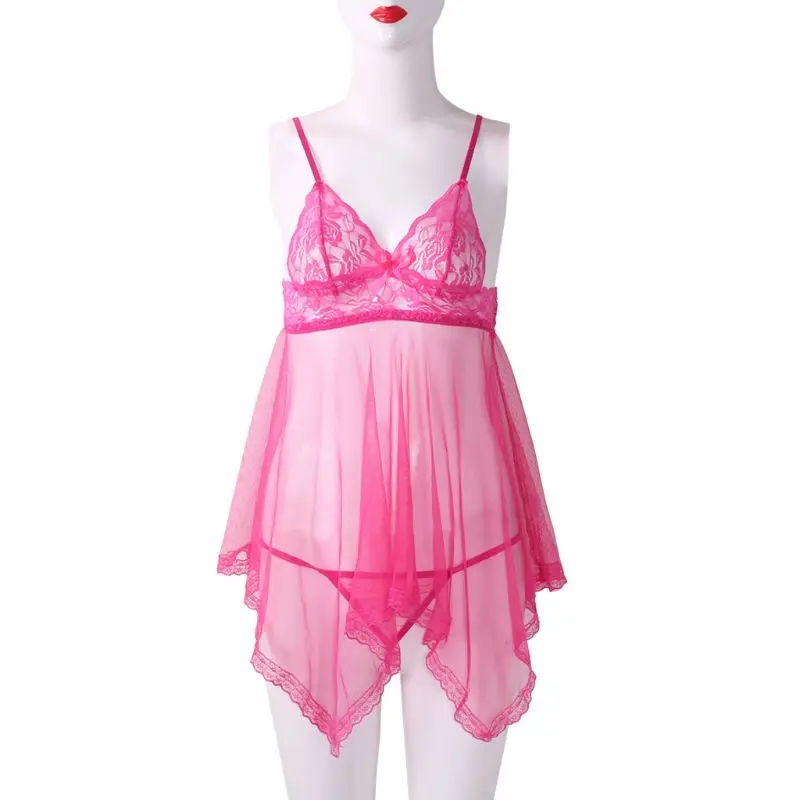Женское сексуальное кружевное нижнее белье ночное одежда для сна Babydoll платье +