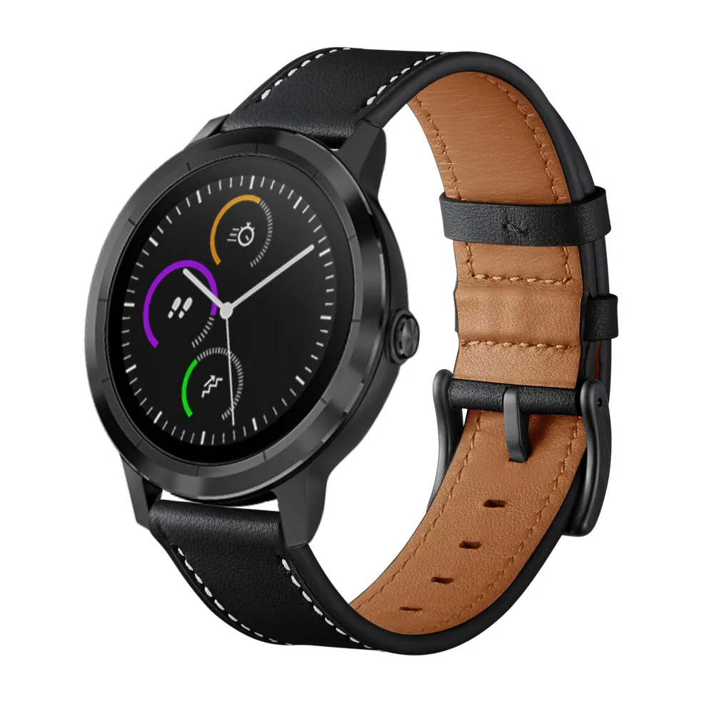 Кожаный браслет для Garmin Vivoactive 3/Vivomove HR/Benz/SQ ремешок Samsung Galaxy Watch 3 41 мм 42 мм/Active 2 20