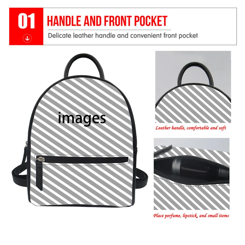 Женский рюкзак из искусственной кожи с принтом хаски розовый брендовый Мопсов