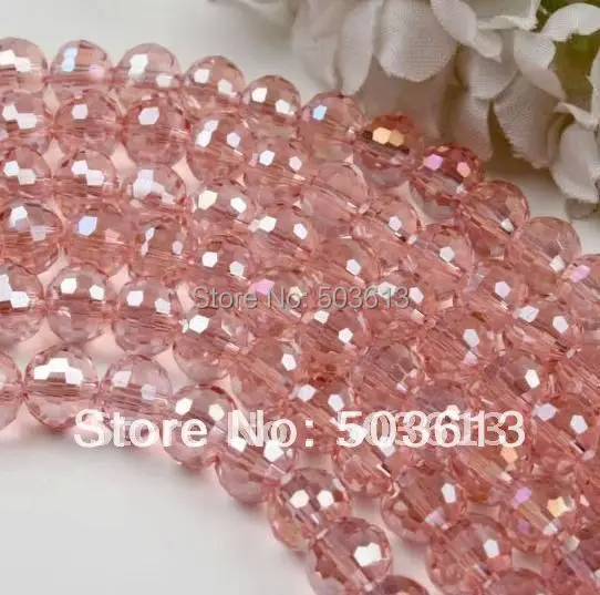Ювелирные изделия с гранеными круглыми бусинами 8 мм розового цвета из