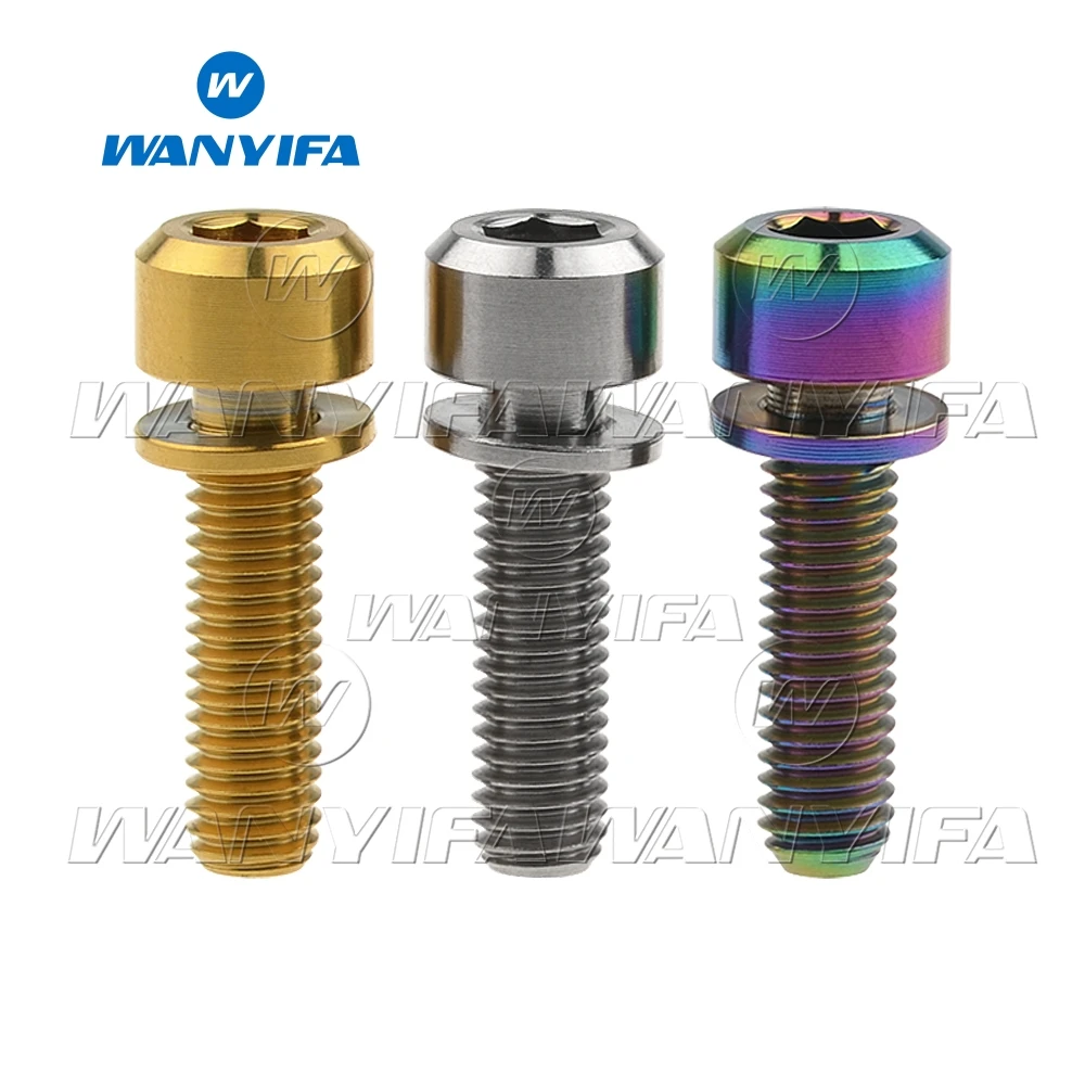 Титановый "Wanyifa" Ti болты M5x16mm M5x18mm M5x20mm для Велосипедный вынос руля болт с внутренним шестигранником с шайбой для велосипеда