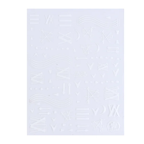 CB133 White 3D наклейки со звездами и цветами, наклейки для ногтей, клейкие накладки, черно-белые буквы, слайдер для дизайна ногтей, 3D аксессуары, украшения CHCB133-141 - Цвет: CB133 White
