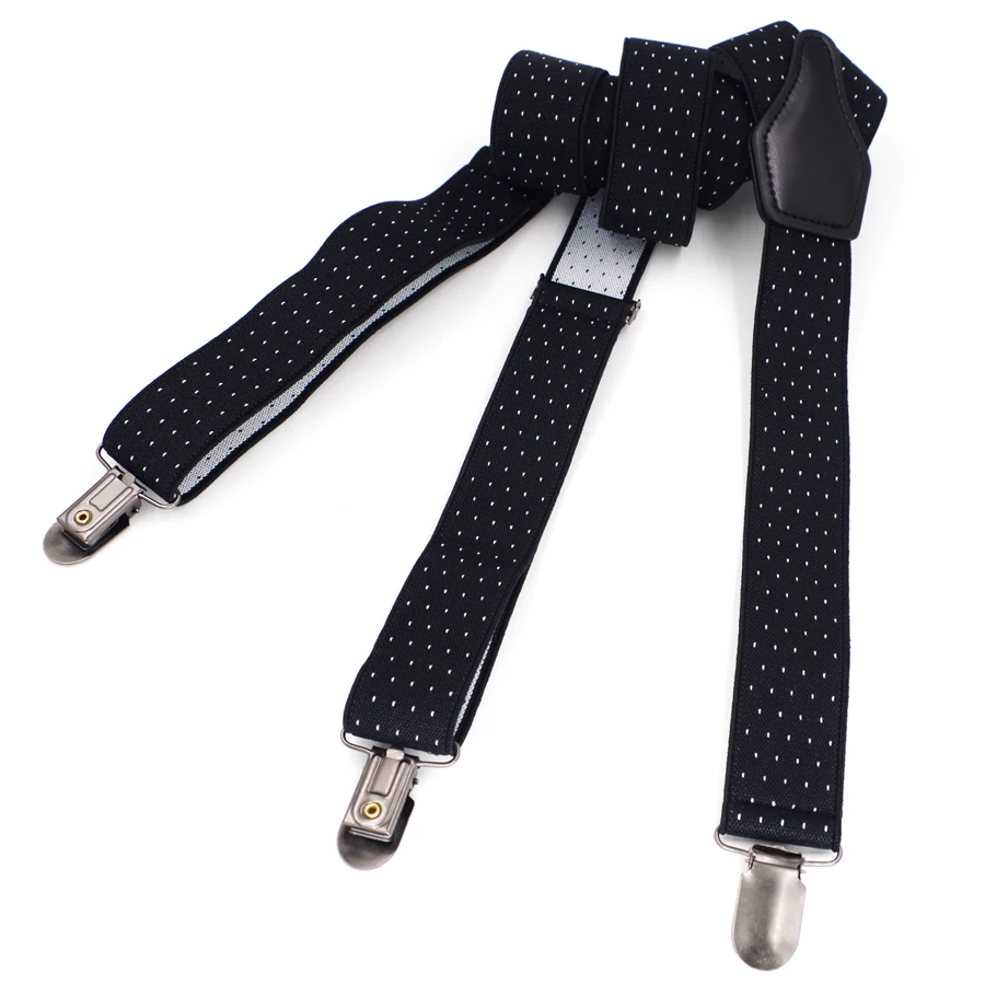 2019 Mens Suspenders Braces PU Leather Man's  Braces Strap Suspensorio Adjustable Belt Ligas Tirantes Gift for Dad 3*115cm