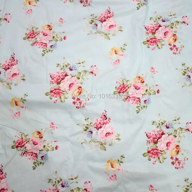 2016 красная Роза печатная 100% хлопчатобумажная ткань синяя для tecidos algodao para