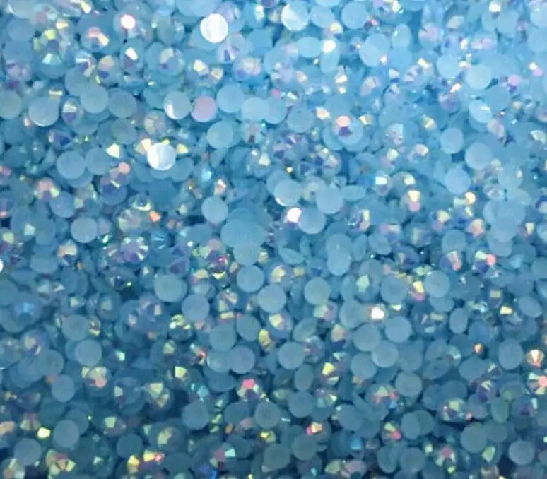 2 мм 3 4 5 6 Bling Lt Blue Jelly AB цветные стразы из смолы ручная работа плоская задняя часть
