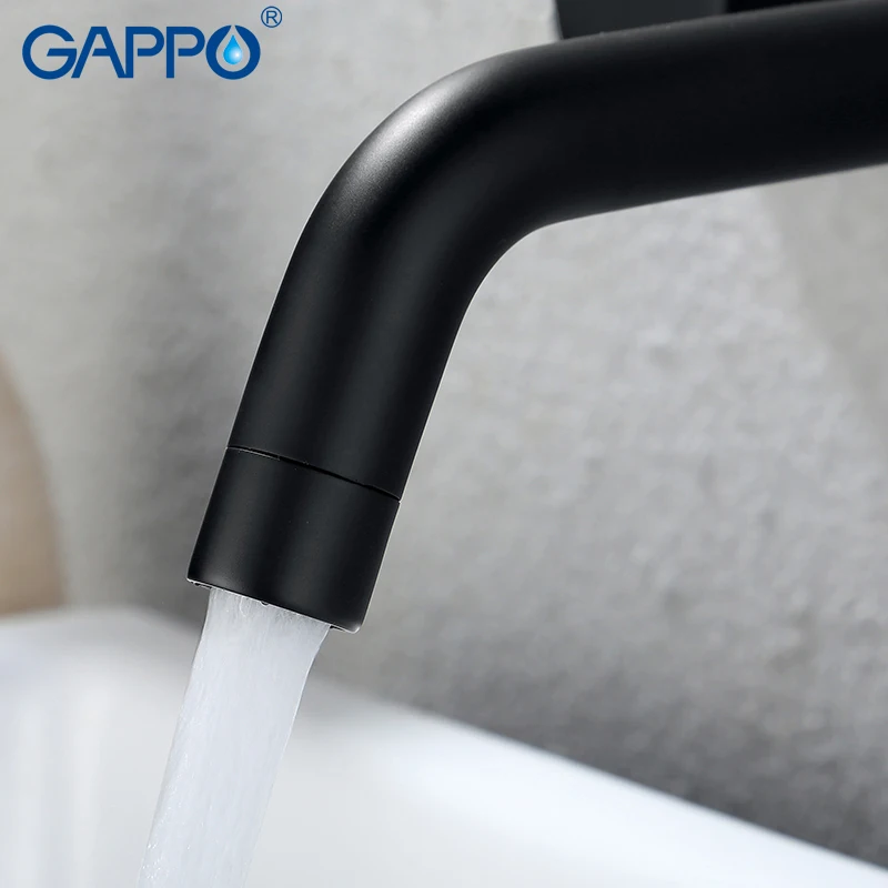 Смесители для раковины GAPPO настенный кран черного цвета ванной комнаты