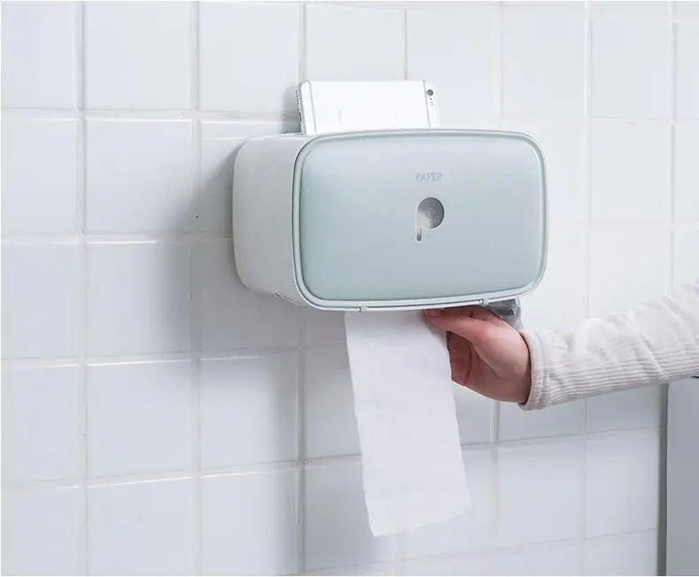 

New Drill Free wall mounted Bathroom ABS Lavatory Toilet Paper Holder Tissue Holder phone holder bathroom accessories