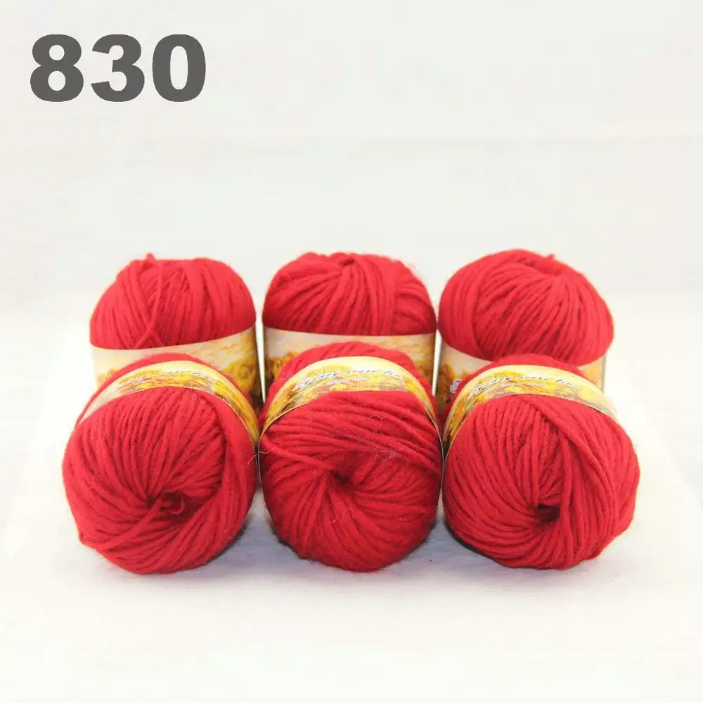 830 Red 6x50gr Skeins новая массивная ручная крупная вязка забивает шерстяную пряжу 522-пряжа - Цвет: 830 Red