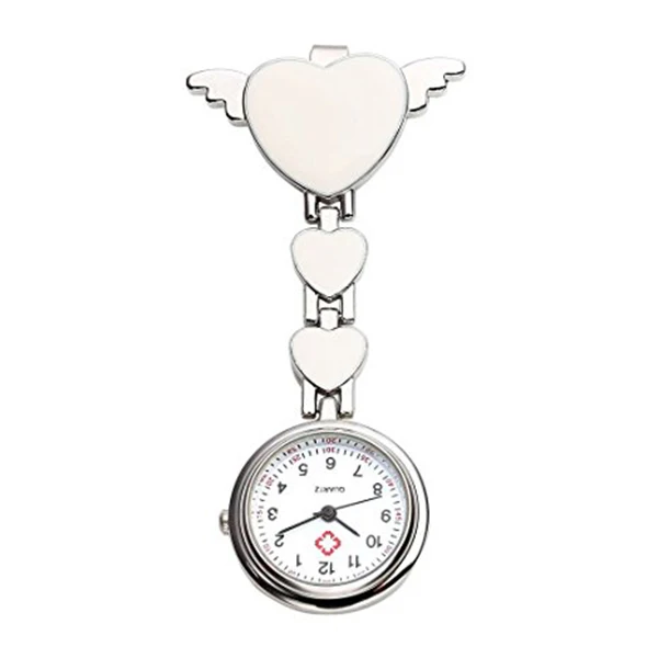 Practical Womens Girls Heart Angle Wing Nurse Fob Clip On Brooch Hanging Pocket Watch | Наручные часы