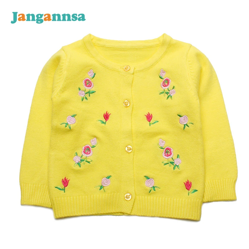 Хлопковый кардиган с цветочным рисунком для маленьких девочек свитер длинными