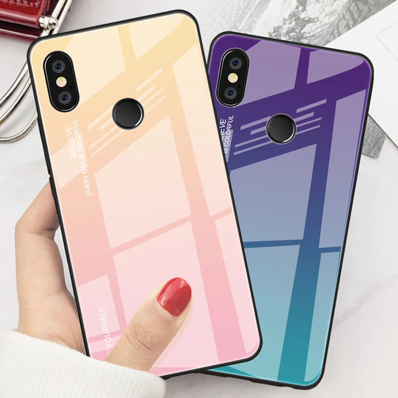Чехол из закаленного стекла для Xiaomi Mi 8 Lite A1 A2 Mix 3 2S Pocophone F1 чехол Redmi 5 Plus 6 Pro 6A Note