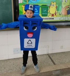 

Recycle Trash Can Mascot Costume Kids Children Size Waste Ash Bin Garbage Can Advertising Mascotte Halloween Fancy Dress Kits