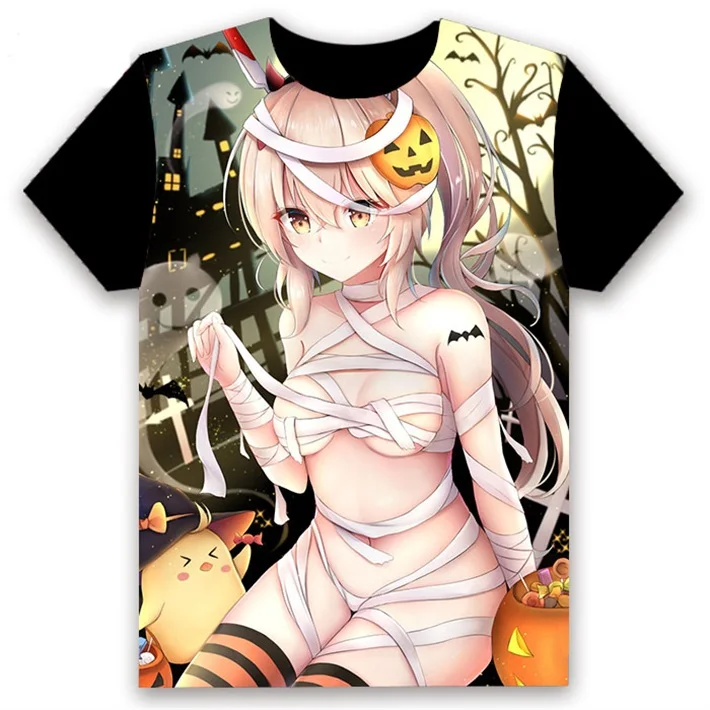 25 Мужская футболка Аниме игры Azur Lane akagi kaga illustrious Printed cosplay с коротким рукавом унисекс черные футболки топы Летняя одежда - Цвет: 25