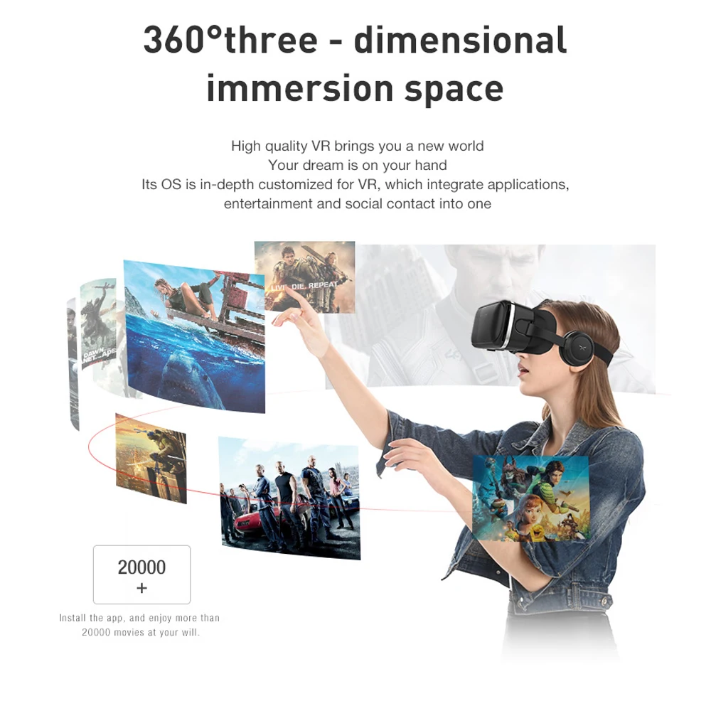 Оригинальные очки виртуальной реальности VR shinecon 3D картонные для шлема из