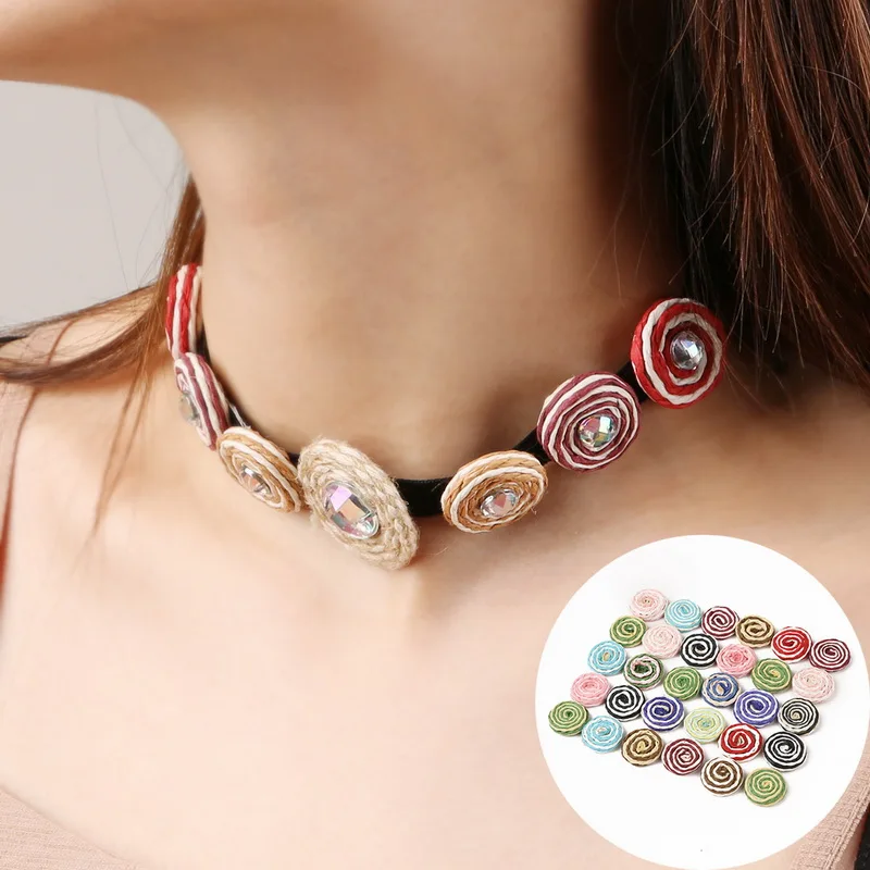 Бусины из пеньки для плетеный соломенный джутовые Разноцветные Подвески сделай