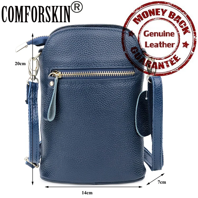 COMFORSKIN Bolsas Feminina, Новое поступление, женские сумки для мобильного телефона из воловьей кожи, европейский и американский дизайн, женские сумки-мессенджеры