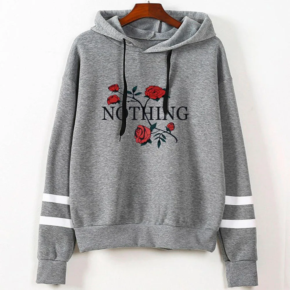 

Rose Fashion Clothes Hoodie Valentine Women Sweatshirt Hoodies woman Love Streetwear Black Plus Size Korean Gothic