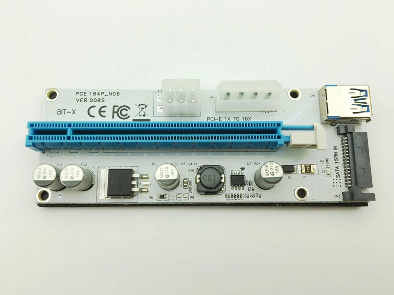 VER008S 3-в-1 Molex 4-контактный SATA 6PIN PCIE PCI-E PCI Express Riser Card 1x к 16x USB 3 0 кабель для майнинга