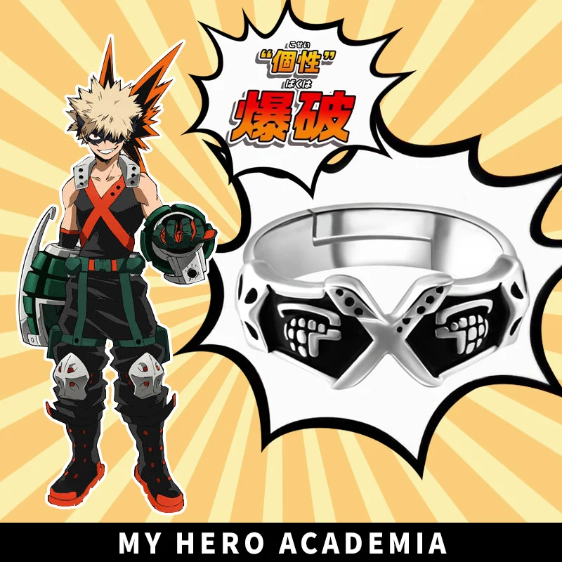 Мой герой Академии katsuki bakugou кольцо серебро 925 COS подарок костюм для 58 мм 63 мм|ring
