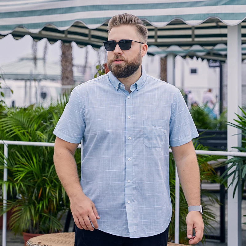 Толстяк размера плюс 5XL 6XL 7XL 8XL 100% из чистого хлопка плед Бизнес Повседневная