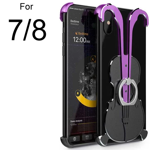 Металлический бампер рамки чехол для iPhone XS Max, Heavy Duty панцири противоударный алюминий сплав Защитная крышка в виде ракушки с скрипки дизайн - Цвет: For iphone 7 8