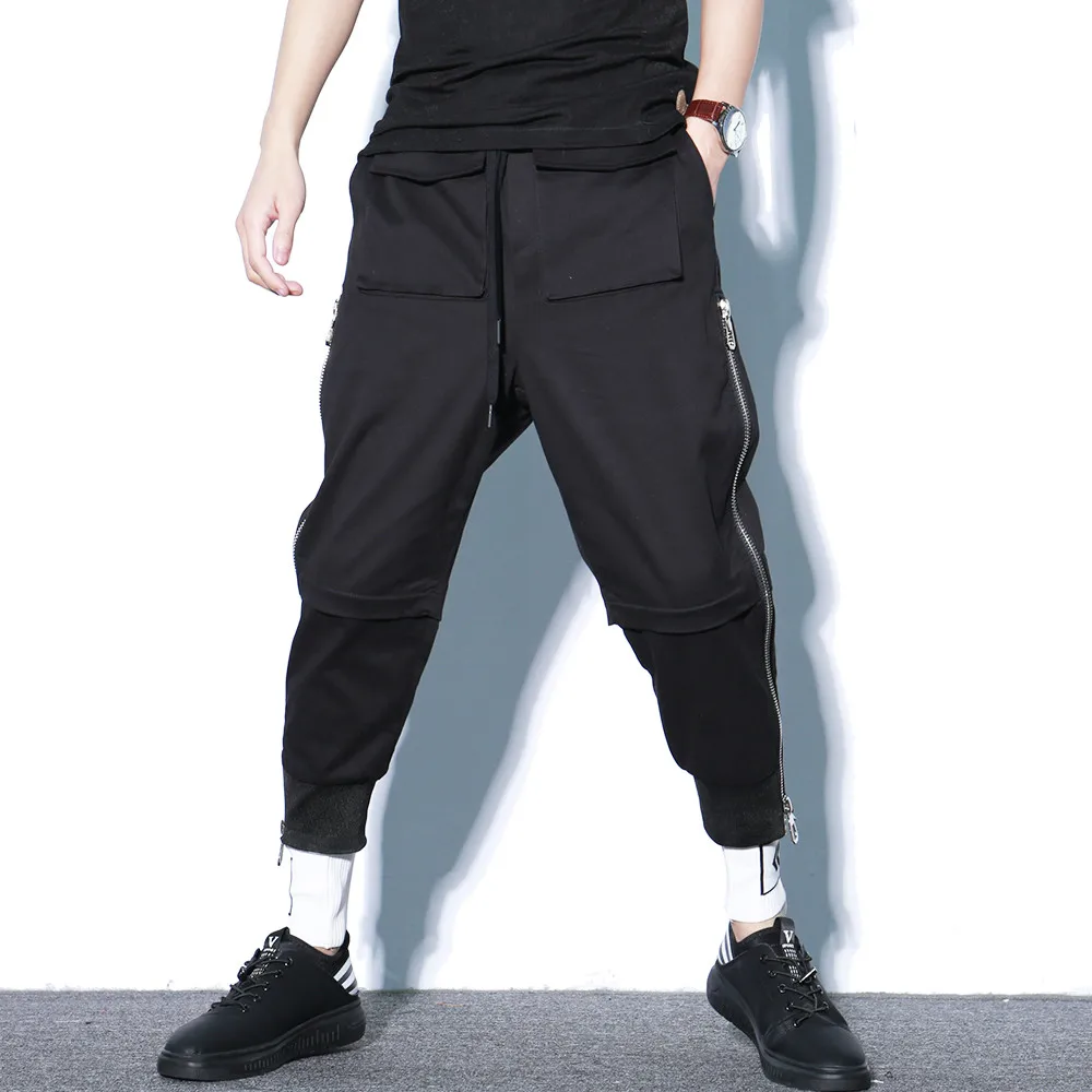 Summer Men personality punk hiphop harem pants nightclub singer stage costume trousers men hip hop cargo joggers streetwear | Мужская