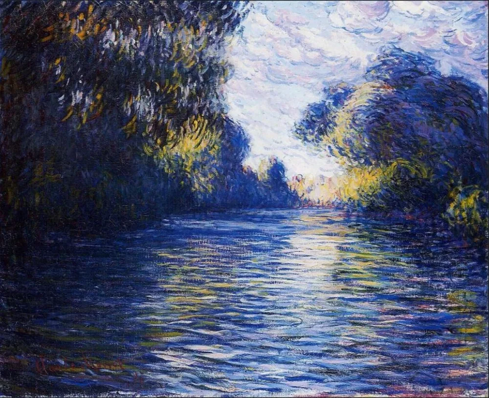 

High quality Oil painting Canvas Reproductions Morning on the Seine (1897) By Claude Monet Painting hand painted