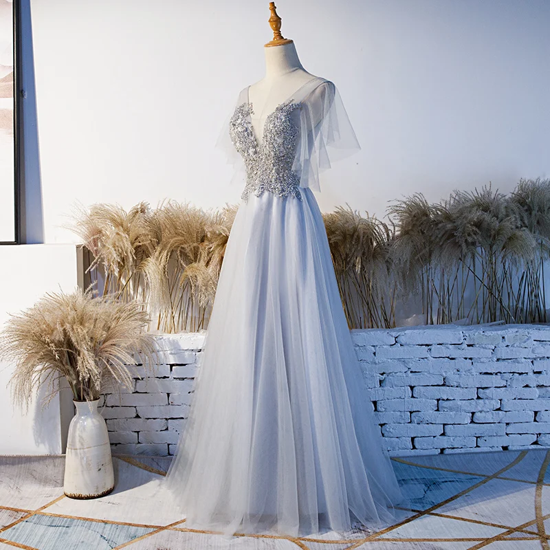 Длинное платье для выпускного соблазнительное ТРАПЕЦИЕВИДНОЕ ПЛАТЬЕ в пол из