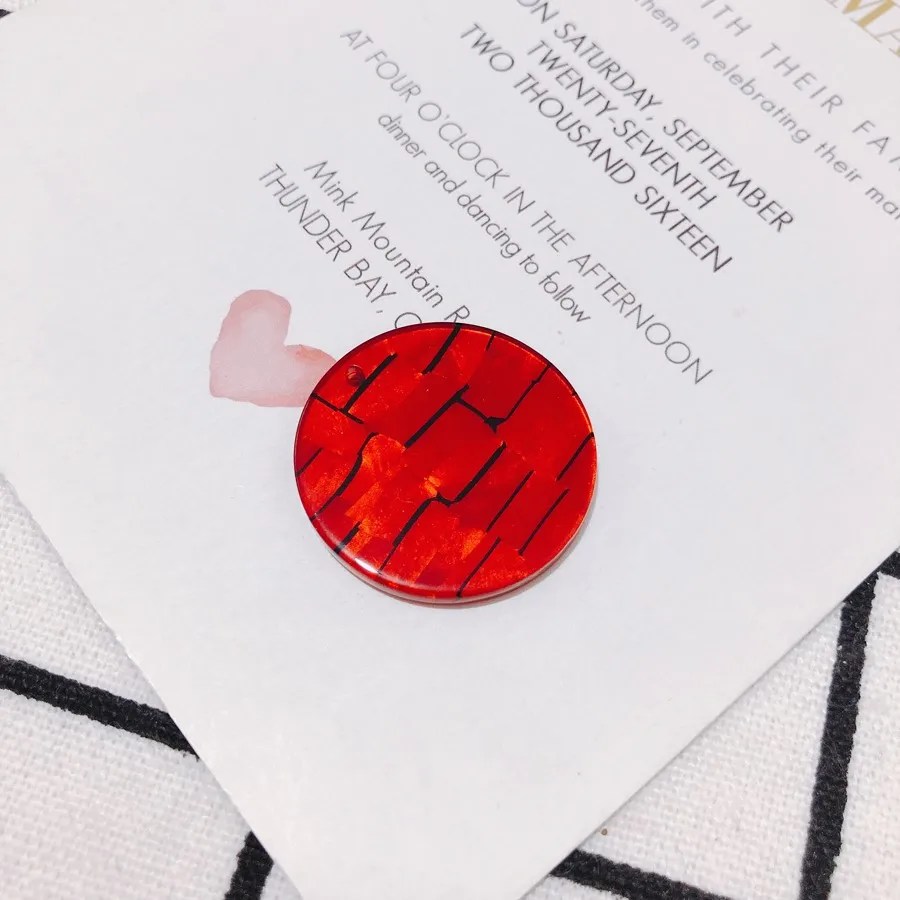 6-(27mm) DIY ювелирные изделия Аксессуары Япония и Южная Корея модные зерна ацетат диск серьги ручной работы материал кулон фиолетовый виноград 10 шт - Цвет: 6-(27mm)