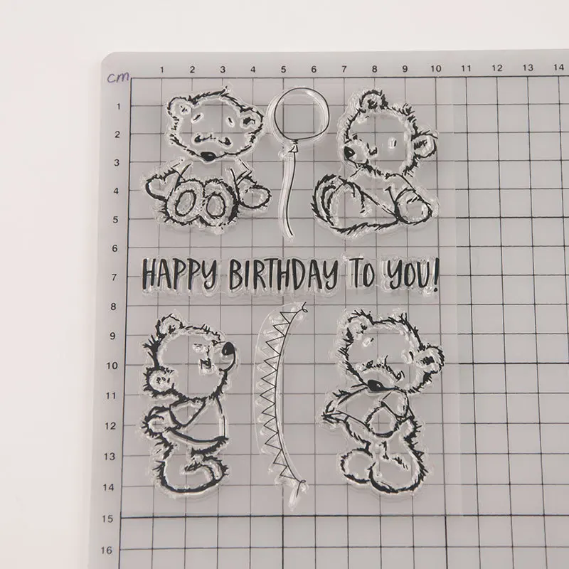 Силиконовые штампы для дневника прозрачные в виде главы на день рождения