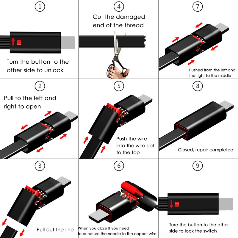 Фото Usb кабель Overfly регенерирует mi cro USB восстанавливаемый type C быстрого зарядного Usb кабель Overfly регенерирует mi cro USB восстанавливаемый type C быстрого зарядного