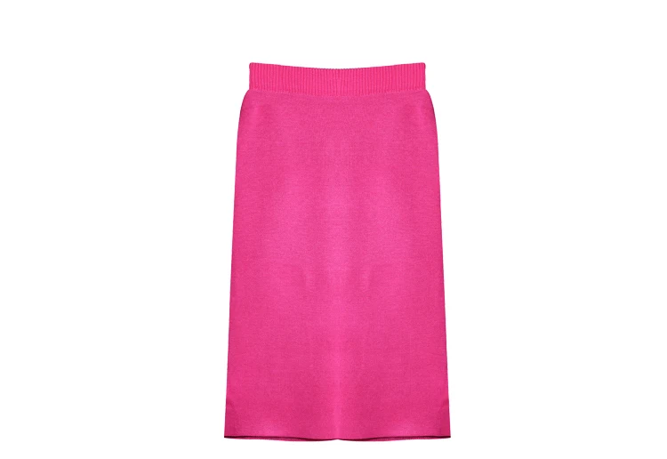 2018 European Newest Autumn Women Popular Runway Striped Mid-calf SKirt Suits Knitted Wool Blends Sweater Pencil Skirt Sets | Женская