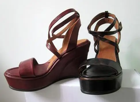 2018 Ретро Стиль Для женщин Босоножки на платформе пикантные ботильоны с открытым