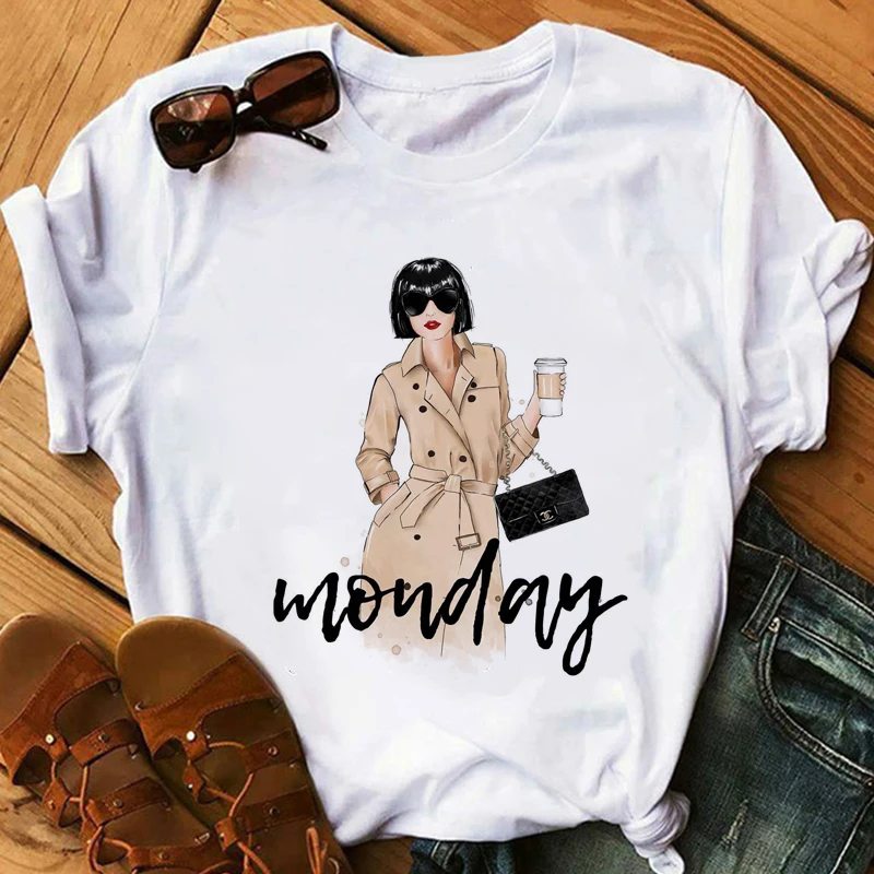 

Women T Shirt Female Vogue White T-Shirts Harajuku Streetwear Tee Shirt Summer Short Sleeve Tops Girl's Gift BUT FIRST COFFEE