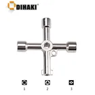 Перекрестный переключатель гаечный ключ 4 в 1, аксессуары для инструментов, универсальный квадратный треугольный шлейф, электрический шкаф, шкафчик лифта