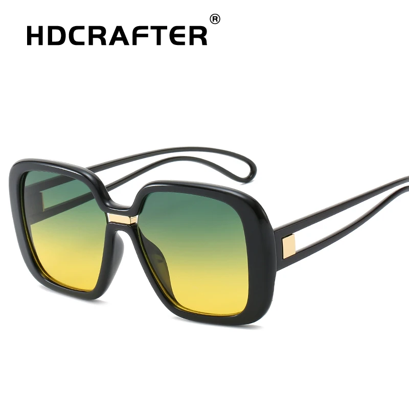 HDCRAFTER большая оправа градиентные большие солнечные очки солнцезащитные