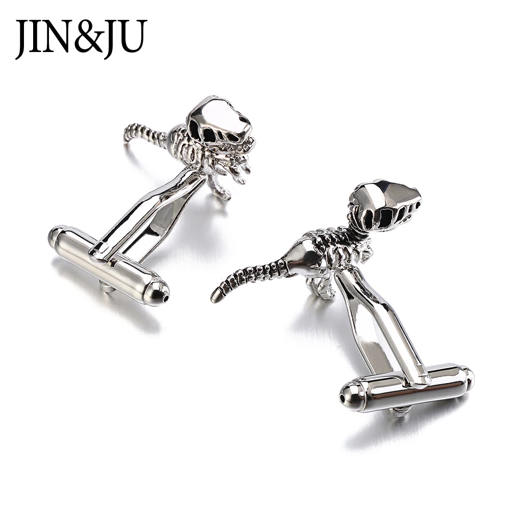 JIN & JU распродажа настоящие серебряные запонки с динозаврами металлические для