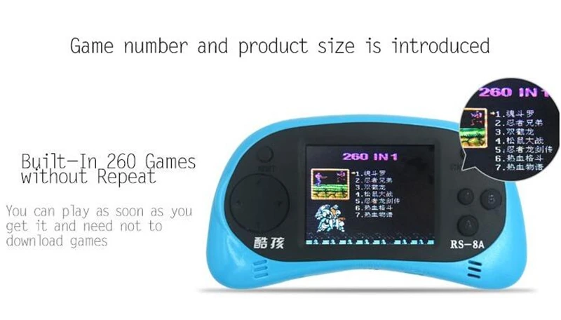 Новейшая обновленная портативная игровая консоль prepload 260 различных бесплатных мини-игр 8/16 бит классические игры nes лучший подарок для мальчиков