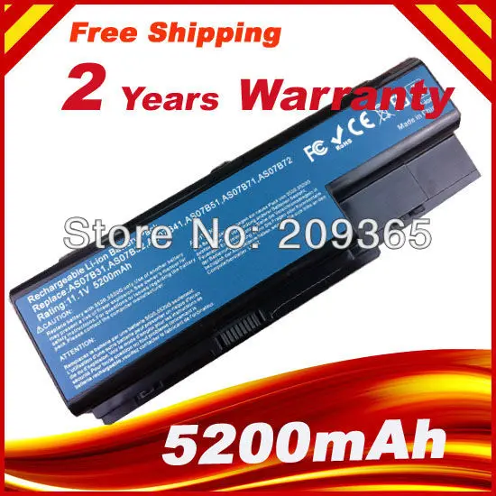 

Laptop battery For Acer Aspire 7720 Aspire 8920 5310 5520G AS07B31 AS07B41 AS07B51