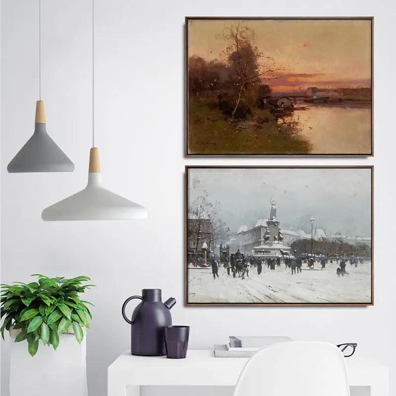 Home Decoration Art Wall Pictures Fro Living Room Poster Print Canvas Paintings French Eugene Galien Laloue 1 | Дом и сад