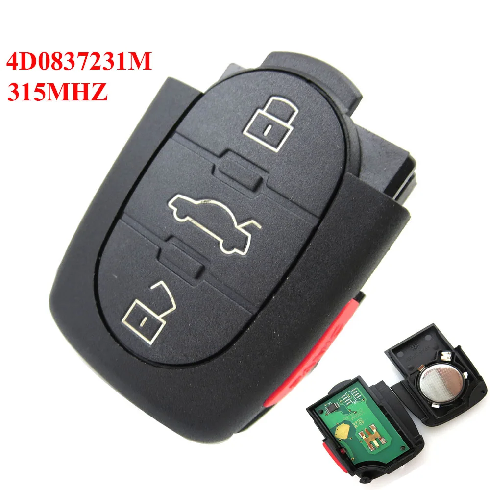 Okeytech 4/ 3 + 1 кнопочный складной Автомобильный Дистанционный ключ для Audi A4 A6 A8 S4 S6 S8 TT