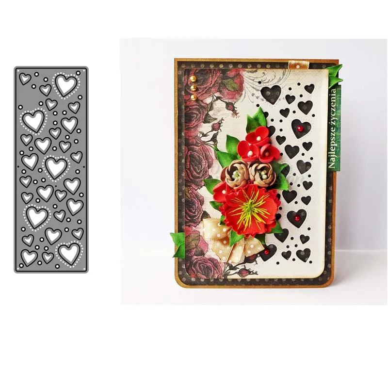 Металлические Вырубные штампы AddyCraft вырезанные с сердцами фон для скрапбукинга