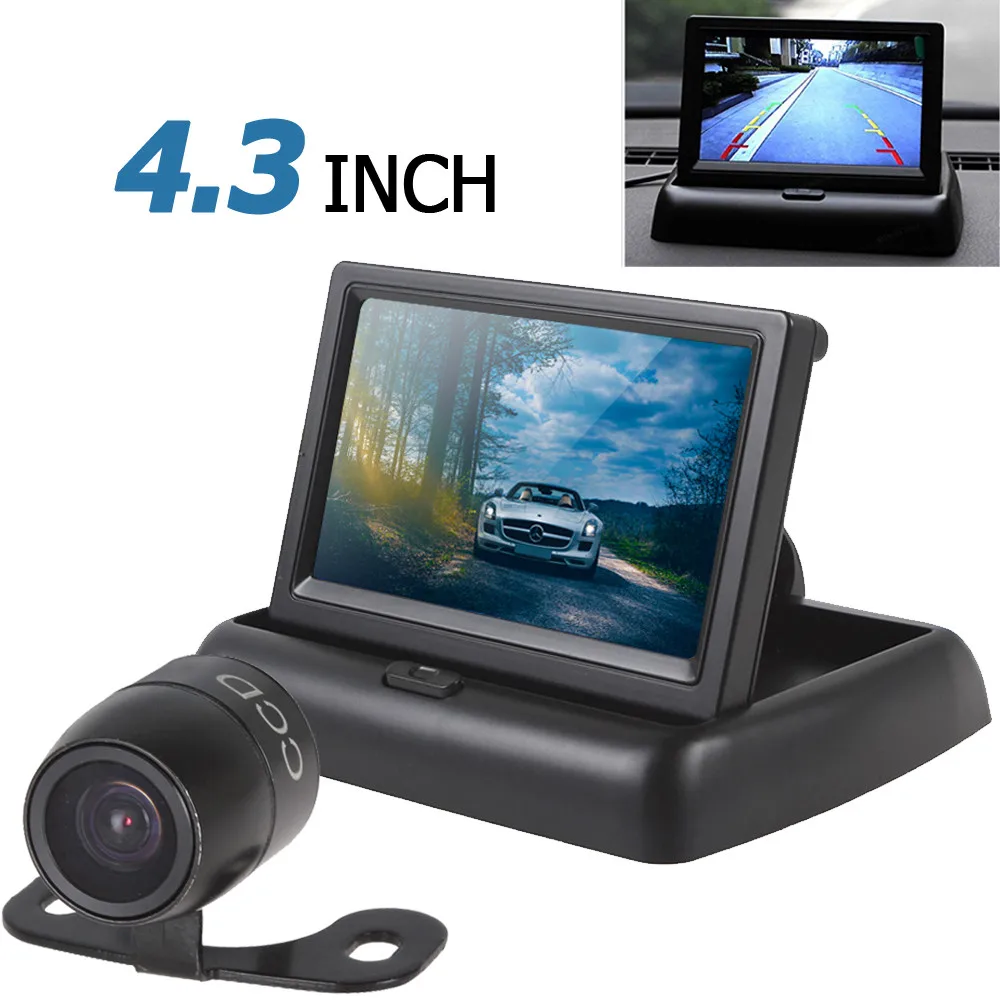 

4.3 Inch Reversing Camera+Monitor Kits 2-channel Input Car Rear View Monitor+Waterproof 420 TVL 18mm Lens Reverse Parking Camera